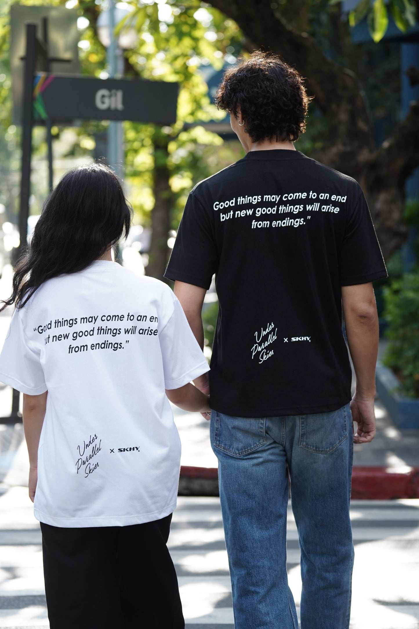 Under Parallel Skies Black Logo Tee