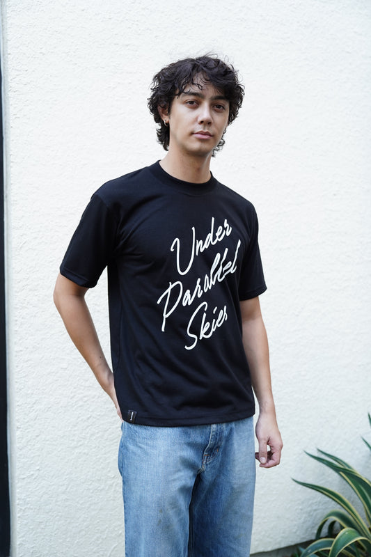 Under Parallel Skies Black Logo Tee