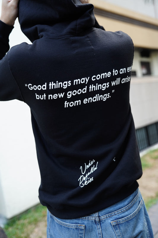Under Parallel Skies Black Logo Hoodie