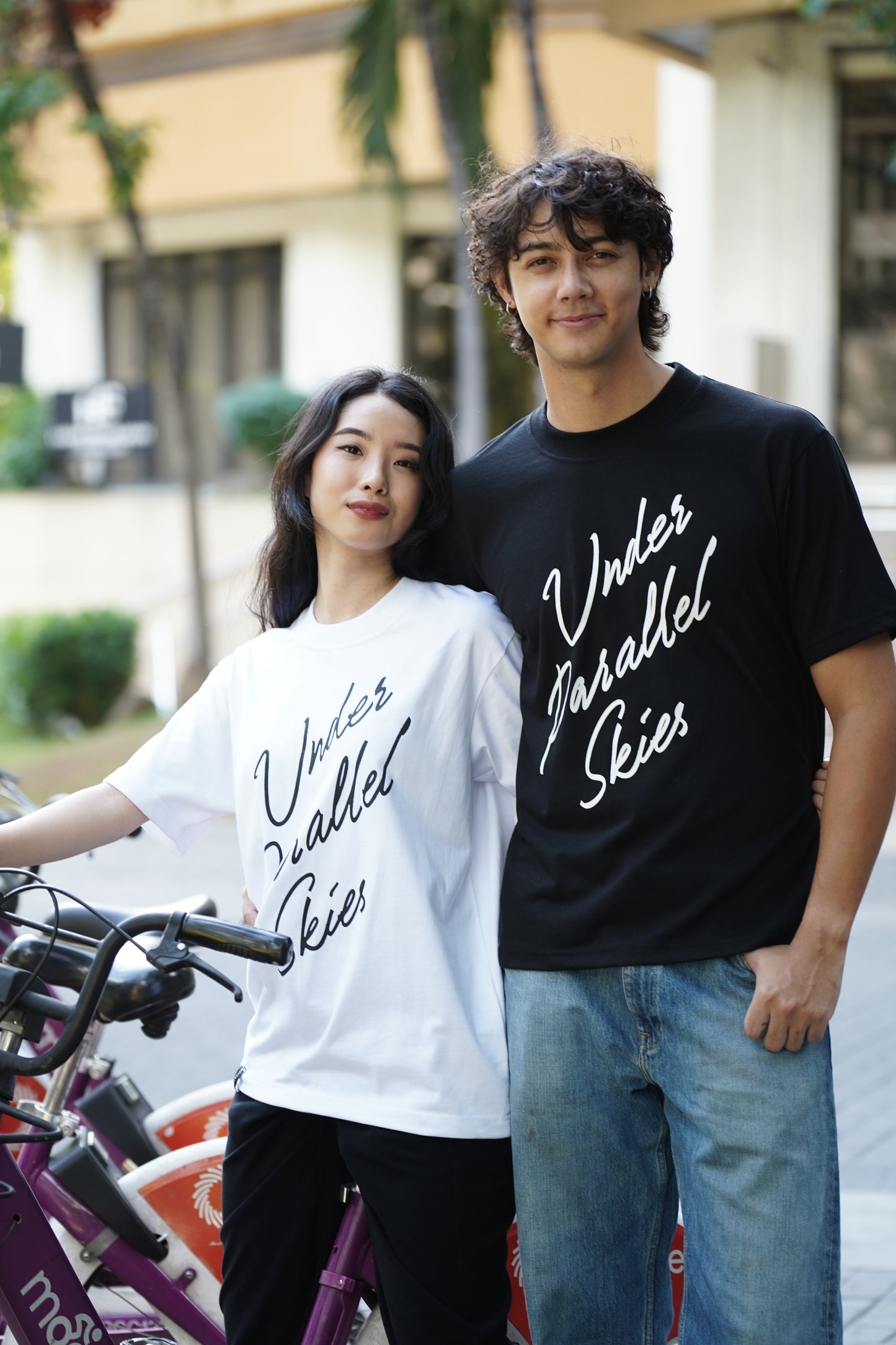 Under Parallel Skies White Logo Tee