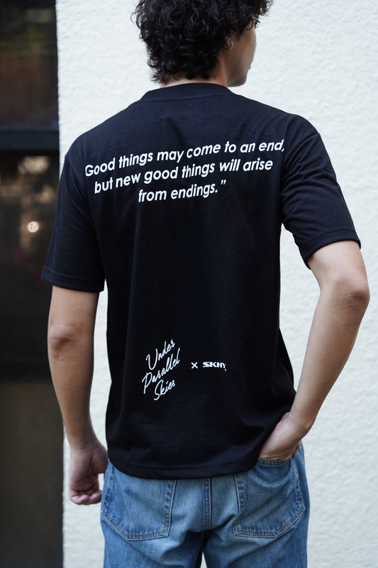 Under Parallel Skies Black Logo Tee