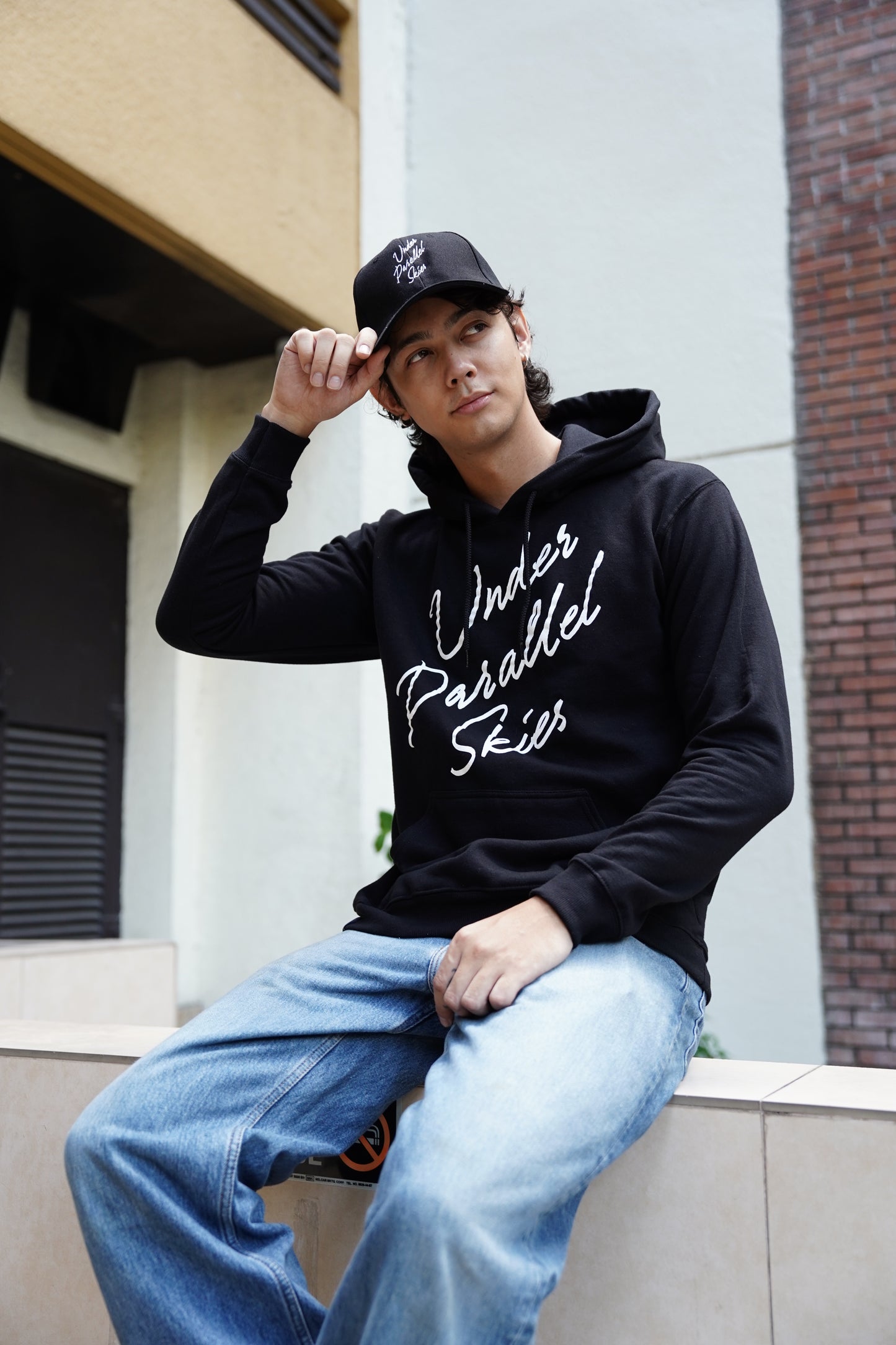 Under Parallel Skies Black Logo Hoodie